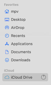 Finder with iCloud Drive icon